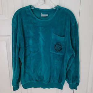 White Stag Turquoise Velour Track Suit, Size Small